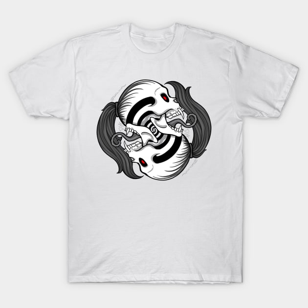 Spiral Skull T-Shirt by DahlisCrafter